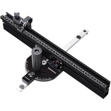 Imagem de GOINGMAKE Medidor de esquadria de serra de mesa portátil com cerca de 460 mm e batente multifuncional e paradas de ângulo positivo, medidor de esquadria para acessórios de serra de mesa, para cortes