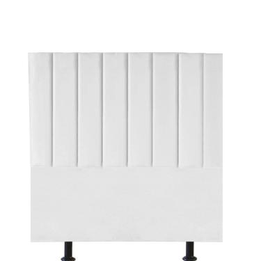 Imagem de Cabeceira Estofada Carla 90cm Solteiro Para Cama Colchão Box Quarto Suede Branco - Aurora Line