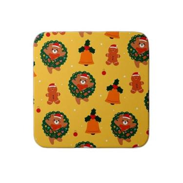 Imagem de Ladrilho Decorativo de Cerâmica Urso de Desenho Animado com Estampa Natalina