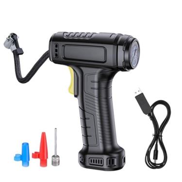 Imagem de Compressor de Ar Elétrico Portátil 12V para Pneus com Manômetro Analógico Luz LED Bico Chip AI Alto- Predefinição Única