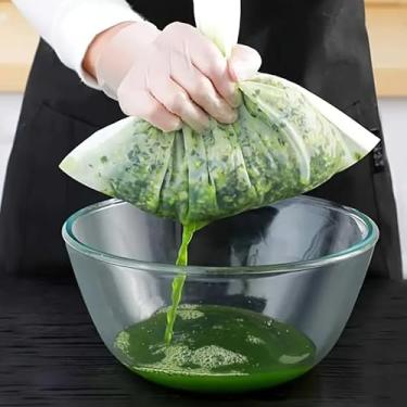 Imagem de 5 unidades de sacos reutilizáveis de pano de queijo de nylon, saco de filtro de alimentos de malha ultrafina, perfeito para coar leite de nozes, fermentação fria, chá, iogurte e café - fácil de limpar