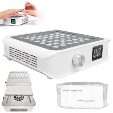 Imagem de Coletor de pó de unhas de 60 W com filtro de malha fina, aspirador de pó elétrico potente para unhas, aspirador de pó ajustável para salão (plugue dos EUA 1300 W)