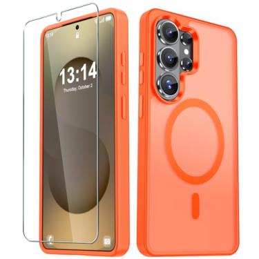 Imagem de YENAPOON Capa para celular Samsung Galaxy S26 Ultra, capa magnética fosca [atualizada em 2026] com 1 protetor de tela, suporte para MagSafe, proteção militar à prova de choque, parte traseira fosca