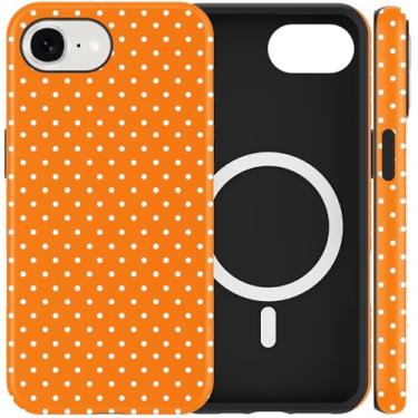 Imagem de Cinysnt Capa de telefone fofa de bolinhas para iPhone 16e capa magnética de 6,1 polegadas, compatível com Magsafe, estampa estética moderna design feminino capa rígida PC à prova de choque macio TPU