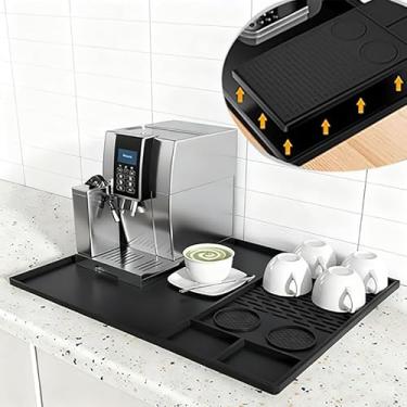 Imagem de Tapete de café de silicone com borda convexa, 61 x 40 cm, acessórios para cafeteria Ninja Luxe ES601/ES701 e acessórios de tapete de café expresso para casa