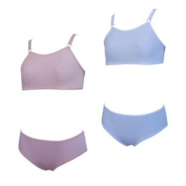 Imagem de Kit 2 Conjunto Top e Calcinha Infantil Sem Bojo Tamanho:PCor:Variados 