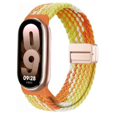 Imagem de Issinlky Pulseira trançada de nylon compatível com Xiao Mi Band 8/9/10, tira elástica para mulheres e homens