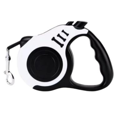 Imagem de Coleira Guia Retrátil 3/5 Metros Pets Cachorro Cães Gatos Resistente Com Trava Leve e Fácil de Transportar Elegante e Prático (Branco,3 Metro)