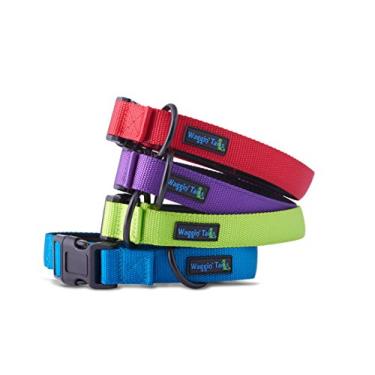 Imagem de Coleira para cachorro confortável clássica premium de nylon neoprene acolchoado para cães tamanho GG da Wagtime Club (Cravo Vermelho)