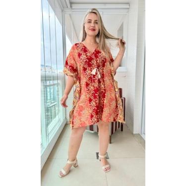 Imagem de Bata Kaftan Indiana Plus Size - Cod. 072 - Aleci Fashion, Vermelho, Un