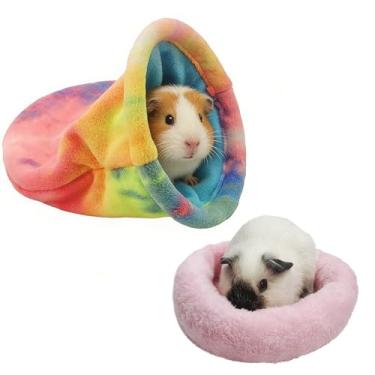 Imagem de kathson Saco para aconchego de porquinho-da-índia, sacos de dormir de lã macia, grande esconderijo de porquinho-da-índia, saco de dormir para animais de estimação para hamster, rato, chinchila, furão
