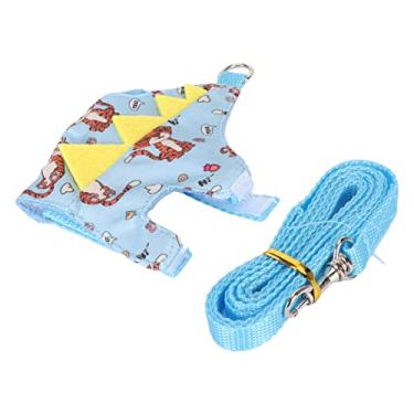 Imagem de Cryfokt Conjunto de Coleiras para Porquinhos-da-índia, Conjunto Aconchegante e Ajustável, Arnês para Furões para Animais de Estimação Pequenos, Anel D de Correias de Nylon, Arnês Bonito para