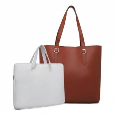 Imagem de Bolsa Para Laptop — Um Kit PráTico Para Proteger Seu Laptop(Pasta Branca + Sacola Caramelo)