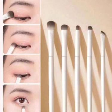 Imagem de 5 pincéis de maquiagem, pincel de polimento de base, corretivo, ferramentas de maquiagem, cabo longo, base oblíqua, pincel de maquiagem
