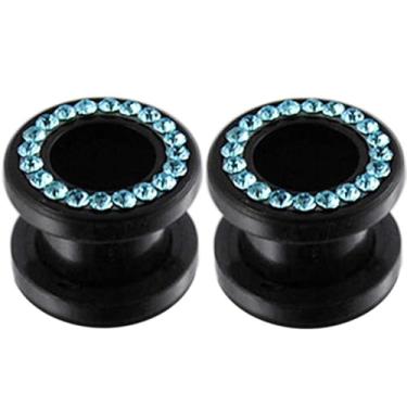 Imagem de (1 par) 8G, 3 mm, 6G, 4 mm, 4 g, 5 mm, 0G, 8 mm, 00 g, 10 mm, 26 mm, alargadores de orelha de zircônia cúbica, Acrílico,