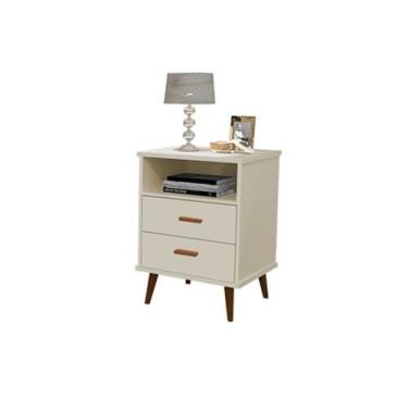 Imagem de Mesa De Cabeceira Canto De Cama Com Nicho Itália - Dullar, Off White