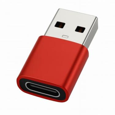 Imagem de Adaptador USB-C para USB-A OTG 30W – Carregamento Rápido, Transferência de Dados, Plug and Play – Compatível com iPhone USB-C, Android, Tablets, Notebook, Pen Drive, Mouse e Teclado (Vermelho)