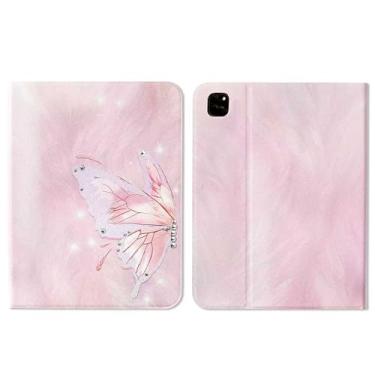 Imagem de XZC Capa para Samsung Galaxy Tab A9+/A9 Plus 27.9 cm 2023 (SM-X210/X216/X218), capa com suporte inteligente rosa borboleta, vários ângulos de visualização (para Samsung A9 Plus)