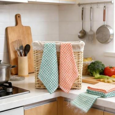 Imagem de Pano de prato pano de limpeza de cozinha 2 peças toalha de limpeza reutilizável pano de limpeza doméstica para pratos e superfícies, MIX2