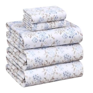 Imagem de RUVANTI Jogo de cama king size dividido 100% algodão - Tecido de cetim macio e sedoso para uma sensação de hotel de luxo, bolso profundo de 40,64 cm, refrescante, respirável e durável, 5 peças, campo