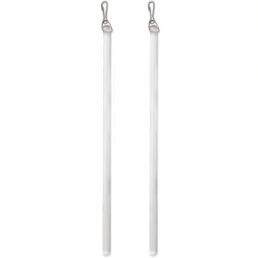 Imagem de VLSQHNCF 2 varetas de cortina com encaixe de metal, varinha transparente invisível para cortinas e ilhós, haste de acrílico de 1/2 polegada de largura, varinha invisível para abrir e fechar