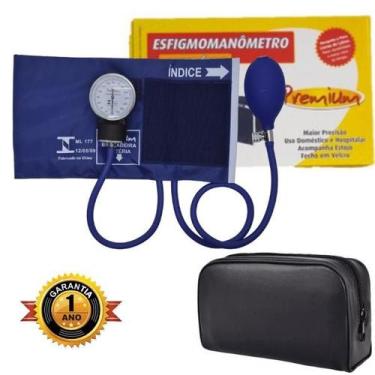 Imagem de Aparelho De Pressão Esfigmomanômetro Aneroide Premium, Azul