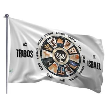 Imagem de Bandeira as doze tribos de Israel Uma Face 0,90x1,28m - Culto Igreja E