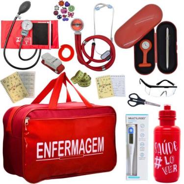 Imagem de Kit Enfermagem Top Cores Premium Completo Estagio Estetoscopio Aparelh