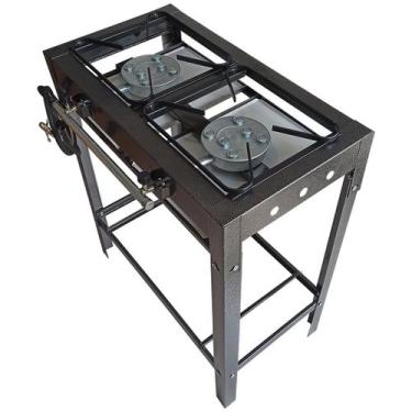 Imagem de Fogão Industrial C/ Pé 2 Bocas 2 Queimadores De Alta Pressão - Shop da