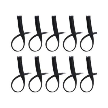 Imagem de Extensões De Cabelo Sintético Longas E Retas De 22 Polegadas Com Clips