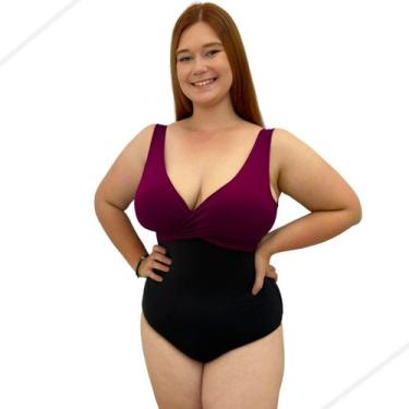 Imagem de Maiô, Body Feminino Plus Bicolor Chapa Barriga Com Bojo Neon - HYPE MO