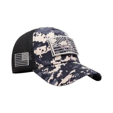Imagem de Boné De Beisebol De Malha Bordado Com Bandeira Dos EUA, Estilo Hip Hop