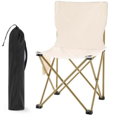 Imagem de Cinnvoice Cadeira de sauna portátil, dobrável rápido, cadeiras compactas leves com bolsa de transporte para viagens ao ar livre, praia, piquenique, festival, acampamento, pesca, caminhadas, mochila