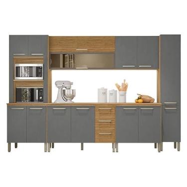Imagem de Cozinha Modulada Ametista Composição 2 Freijó Gris Ripado - Kits Paraná