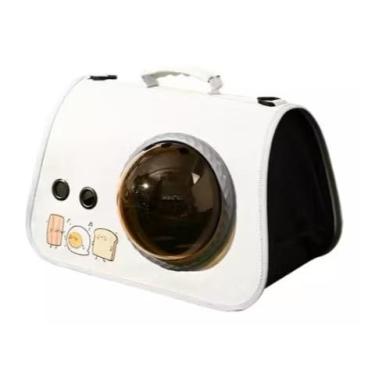 Imagem de Bolsa Ombro Transporte Pet: Visor Cúpula Transparente para Gato/Cachorro Pequeno – Portátil, Ventilada para Viagem, Passeio e Consulta Veterinária (branco)