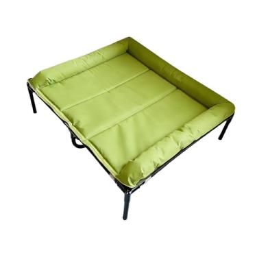 Imagem de Dualoai Cama elevada portátil e para cães, com encosto de cabeça inclinado, estrutura robusta em tela respirável, ideal para cães de pequeno e, Verde