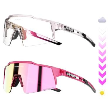 Imagem de KAPVOE Óculos de sol fotocromáticos com proteção UV400 para mulheres e homens, óculos de ciclismo, armação TR90, MTB, corrida, mountain bike, beisebol, bicicleta, dirigir 61