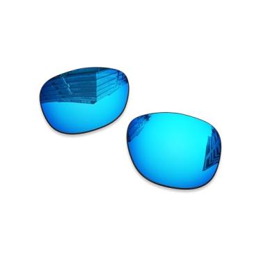 Imagem de Lentes de reposição polarizadas de 1,6 mm para óculos de sol RayBan Meta Wayfarer RW4008 53 mm, proteção UV, lente espelhada escura, peças de reparo e kit (azul gelo)