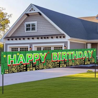Imagem de Hillsuren Faixa de tartaruga feliz aniversário 3 x 0,5 m pano de fundo de aniversário de tartaruga verde para meninos meninas chá de bebê desenho animado tema decoração de festa suprimentos fotografia