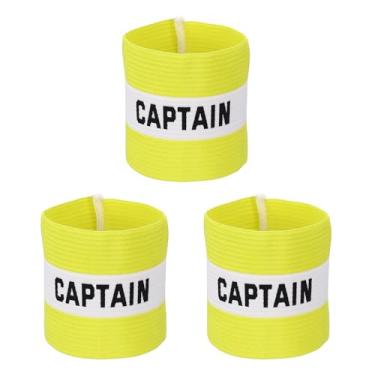 Imagem de YELARXI Braçadeira Capitão, Braçadeira de Capitão de Futebol Elásticas Ajustáveis Braçadeiras Líder Equipe Esportiva Banda de Jogador de Rugby 13 x 8,6 cm e Amarelo/Branco e 3 peças Adequado para