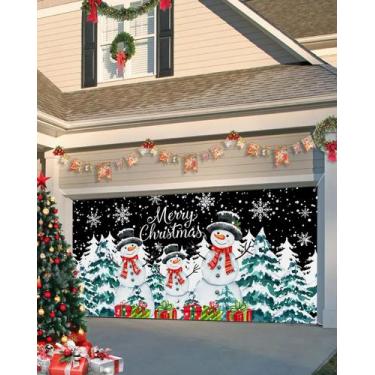 Imagem de Capa de banner de porta de garagem Singingin Merry Christmas 183x396cm