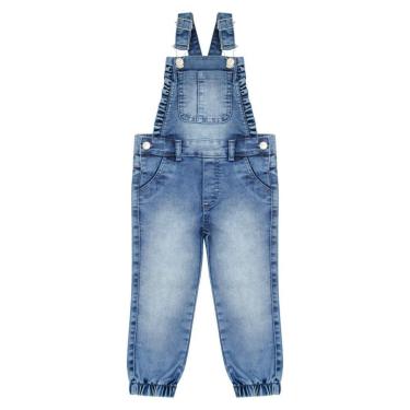 Imagem de Jardineira Infantil Look Jeans Calça Jeans - UNICA - 03-Feminino