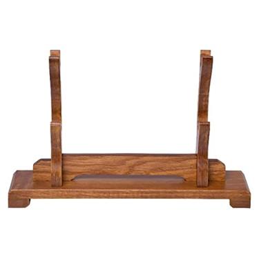 Imagem de U5GAAALPPQ9 Acessórios de mesa suporte de espada suporte de madeira maciça para espada samurai Katana Wakizashi suporte padrão espadas espadas (cor: 2 níveis)