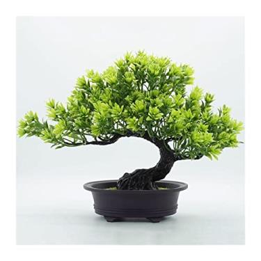 Imagem de Bonsai artificial para interior, árvore de bonsai artificial, decoração de plantas pequenas falsas, planta em vaso falso para sala de estar, mesa de casa, banheiro, quarto, escritório, simulação