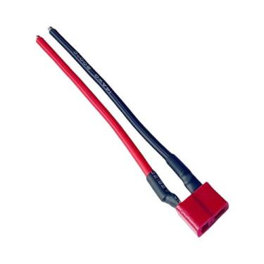 Imagem de Cabo Conector T Plug De 100mm Macho E Fêmea De Silicone 14AWG Para Bat