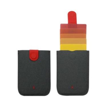 Imagem de Porta-cartões De Couro Com Gradiente De Cor, Slim E Portátil, Carteira