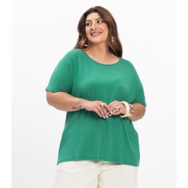 Imagem de Blusa Manga Curta Feminina Plus Size Secret Glam Verde, Plus G2, Verde