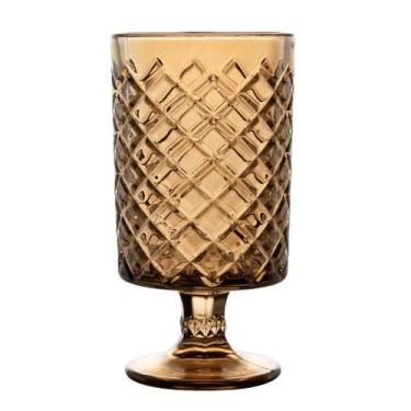 Imagem de Vaso de Vidro Decorativo Topázio Âmbar 10x18,7cm Arranjo Flores Decora