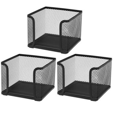 Imagem de Caixa organizadora de notas de malha de ferro com função de armazenamento de mesa, moldura de metal resistente para mesa de escritório, uso eficiente de papel de memorando, recipiente e suporte de