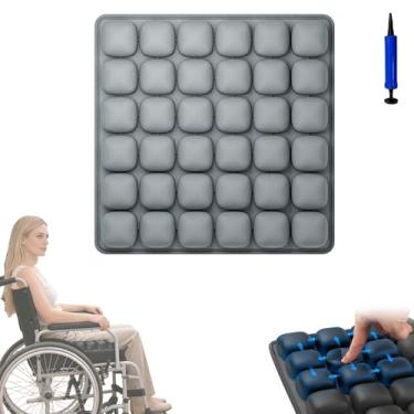 Imagem de Siomlana Almofadas de assento infláveis, almofada antidecúbito para cadeira de rodas para casa, carro, escritório, almofadas confortáveis para cóccix, ciática, alívio da dor no cóccix, 44 x 44 x 4,5